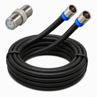 Fritz!Box 6670 6660 6591 6590 Cable Router Netzwerk Anschlusskabel Deluxe Premium 8K Cabelcon Schnellstecker + Verbinder Schwarz 19 Meter
