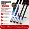 Fritz!Box 6490 6430 6360 6340 Cable Router Netzwerk Anschlusskabel Deluxe Premium 8K Cabelcon Schnellstecker + Verbinder Weiss 5 Meter