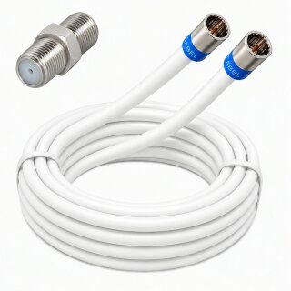 Fritz!Box 6490 6430 6360 6340 Cable Router Netzwerk Anschlusskabel Deluxe Premium 8K Cabelcon Schnellstecker + Verbinder Weiss 9 Meter
