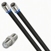 Fritz!Box 6490 6430 6360 6340 Cable Router Netzwerk Anschlusskabel Deluxe Premium 8K Cabelcon Schnellstecker + Verbinder Schwarz 13 Meter