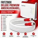 FRITZ!Box 6690 Cable Router Netzwerk Anschlusskabel Vollkupfer 8K  Deluxe Premium Schnellstecker Rot 3 Meter