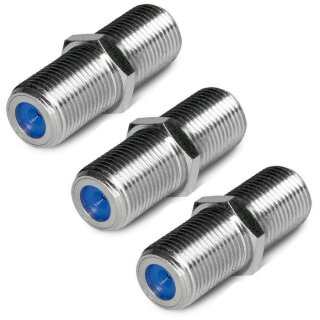 Cabelcon F-Verbinder Buchse / Buchse F-81-HQ-1 NiTin 3x Stück
