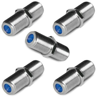 Cabelcon F-Verbinder Buchse / Buchse F-81-HQ-1 NiTin 5x Stück