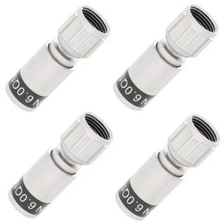 Cabelcon F-59-TD QM 6.0 Quickmount F-Stecker 6mm Wasserdicht 4x Stück