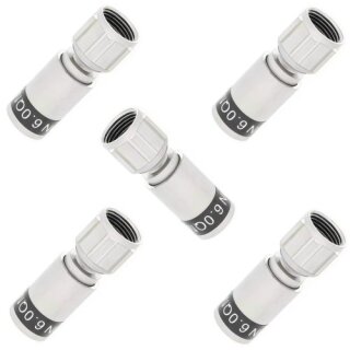 Cabelcon F-59-TD QM 6.0 Quickmount F-Stecker 6mm Wasserdicht 5x Stück
