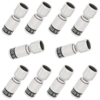 Cabelcon F-59-TD QM 6.0 Quickmount F-Stecker 6mm Wasserdicht 10x Stück