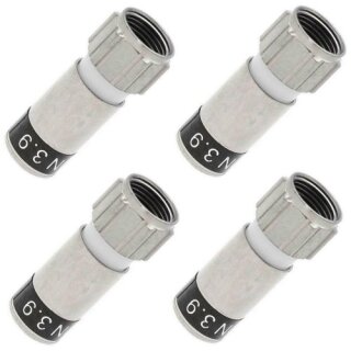 Cabelcon F-59-TD 3.9 True Drop F-Stecker 6mm Wasserdicht 4x Stück