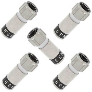 Cabelcon F-59-TD 3.9 True Drop F-Stecker 6mm Wasserdicht 5x Stück