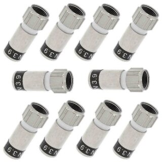 Cabelcon F-59-TD 3.9 True Drop F-Stecker 6mm Wasserdicht 10x Stück