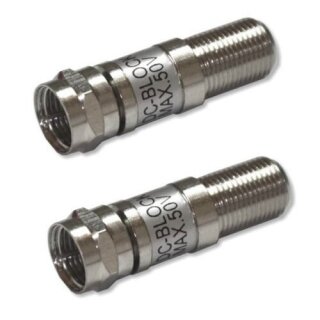 DC Blocker 5-2400 MHz F-Stecker auf F-Kupplung 2x Stück