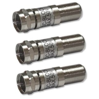DC Blocker 5-2400 MHz F-Stecker auf F-Kupplung 3x Stück