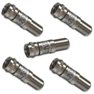 DC Blocker 5-2400 MHz F-Stecker auf F-Kupplung 5x Stück