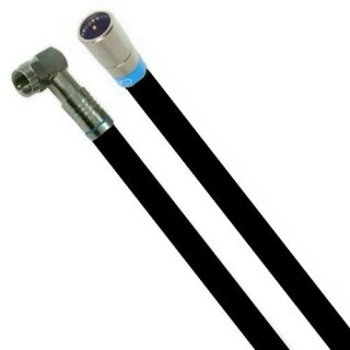 Fritz!Box 6490 Cabel Router Netzwerk Deluxe Premium Anschlusskabel 8K Cabelcon Schnellstecker + Winkel Schwarz 1 Meter