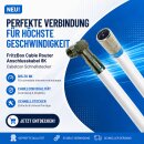 Fritz!Box Cable Router Netzwerk Deluxe Premium Anschlusskabel 8K Cabelcon Schnellstecker + Winkel Weiss