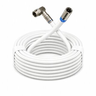 Fritz!Box Cable Router Netzwerk Deluxe Premium Anschlusskabel 8K Cabelcon Schnellstecker + Winkel Weiss für Fritz!Box 6690 Cabel 5 Meter