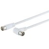 (B-Ware) Satkabel Anschlusskabel Antennenkabel 100db Winkel Schnellstecker Weiß 10 Meter