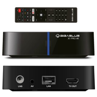 GigaBlue UHD X1 PRO 4K Bluetooth WLan Android 12 IP-TV/OTT 1x DVB-S2x Tuner Media Player