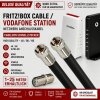 Fritz!Box Cable Vodafone Station Router Netzwerk Deluxe Premium Anschlusskabel 8K Schwarz + Verbinder 1-25 Meter