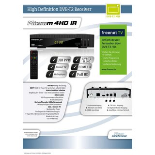 Microm 4HD IR H.265 HEVC DVB-T2 HDTV Freenet TV PVR Ready
