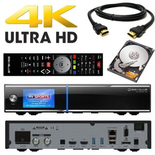 Gigablue UHD Quad 4K 2x FBC DVB-S2 Tuner 1x Dual DVB-S2X Tuner ULTRA HD E2 Linux Receiver inkl. 1000 GB Festplatte