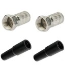 2x F-Stecker 7mm + 2x Gummitülle für F-Stecker...