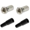 2x F-Stecker 7mm + 2x Gummitülle für F-Stecker UV und Witterungsbeständig