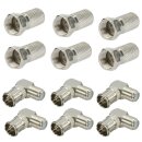 6x F-Stecker 7mm + 6x F-Quickwinkelstecker 90