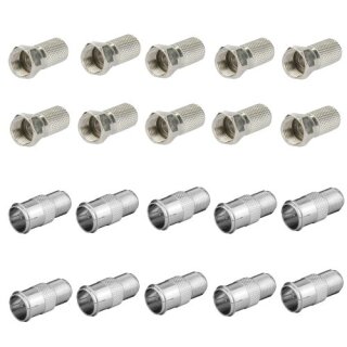 10x F-Stecker 7mm + 10x F-Schnellstecker Quick F-Stecker 7mm