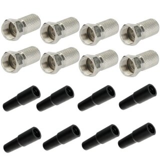 8x F-Stecker 7mm + 8x Gummitlle fr F-Stecker UV und Witterungsbestndig