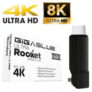 GigaBlue Ultra Rocket Single LNB 0,1dB 4K / 8K tauglich