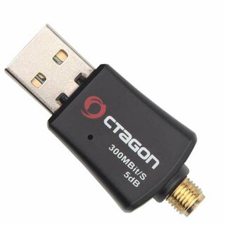 Octagon WL038 Optima Schwarz WLAN USB Stick 300Mbit/s +5dB Verstrkung