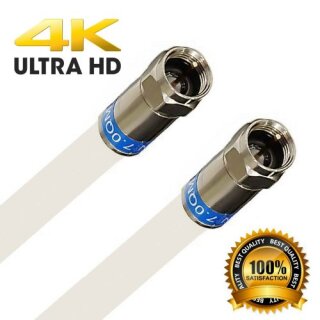 Cabelcon F-56 CX3 5.1 Satkabel Antennenkabel RG6 135dB HD 4K 8K HQ 7mm Wassserdicht Weiß 7 Meter
